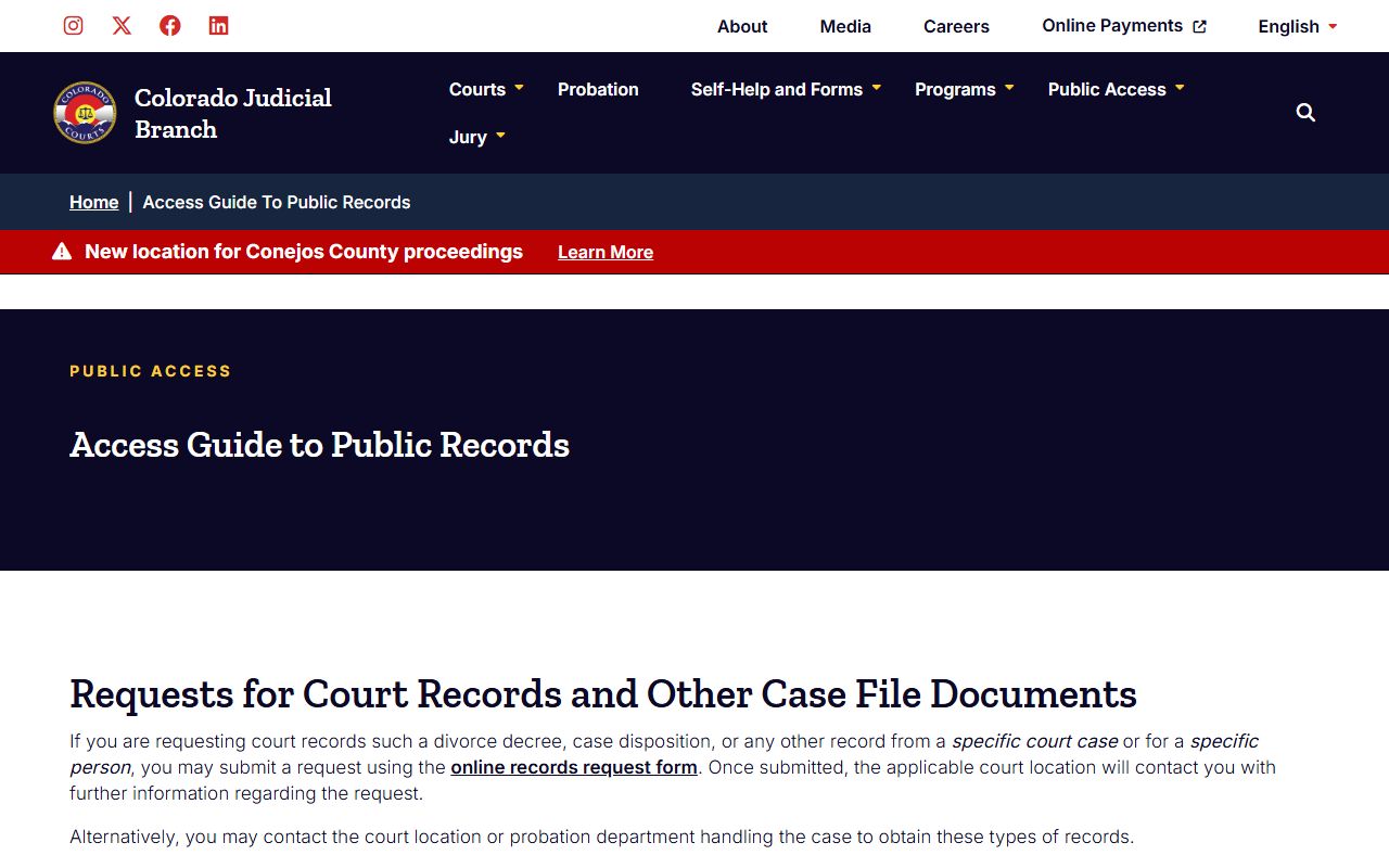 Colorado courts public records access guide